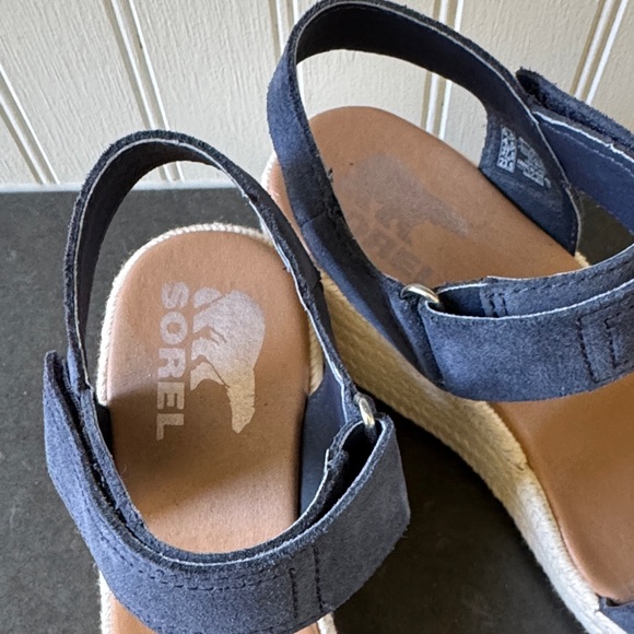 Sorel Navy Blue Wedge Sandals - Picture 5 of 8